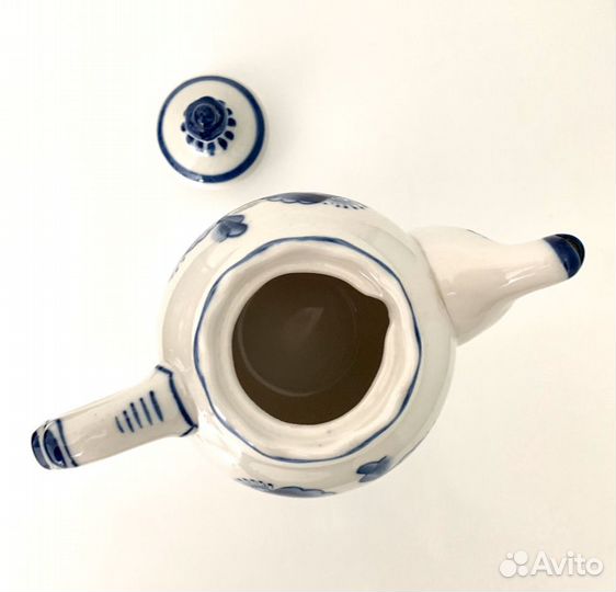 Идеальный Чайник советский фарфор гжель, кобальт