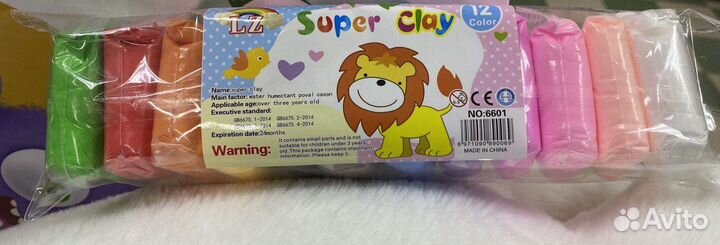 Воздушный пластилин, 12 цветов