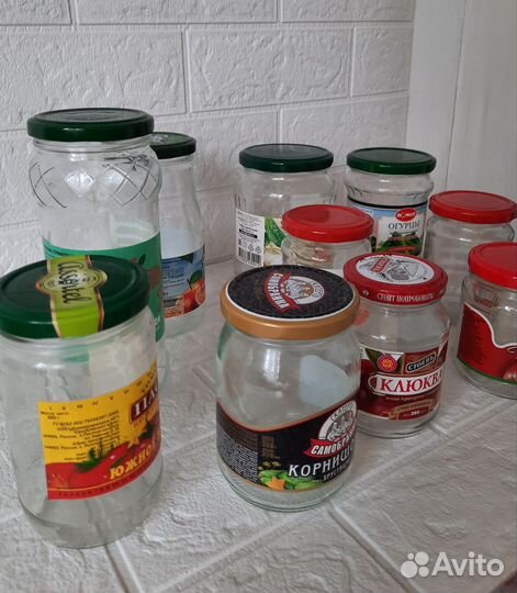 Банки с крышками, разные 10шт