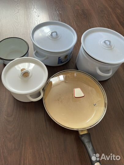 Кастрюля, сковорода эмалированная