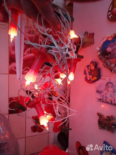 Елочная гирлянда сссрна прищепках