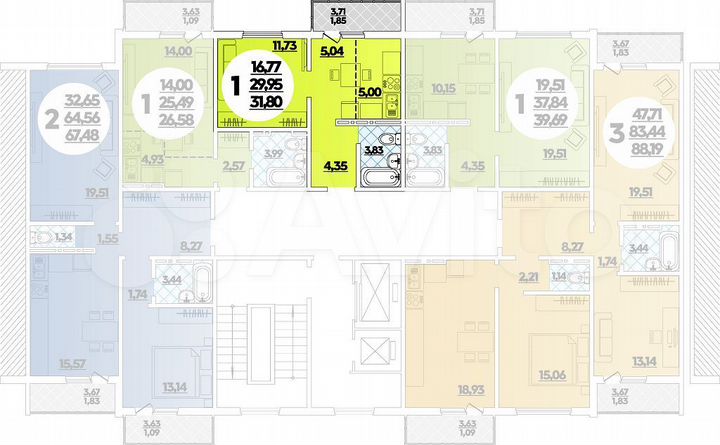Квартира-студия, 31,8 м², 3/16 эт.