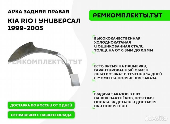 Арка задняя правая Kia Rio 1 универсал