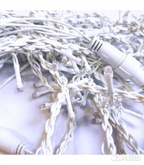 Гирлянда уличная бахрома, 5,1 на 0,9м.Хол. белый