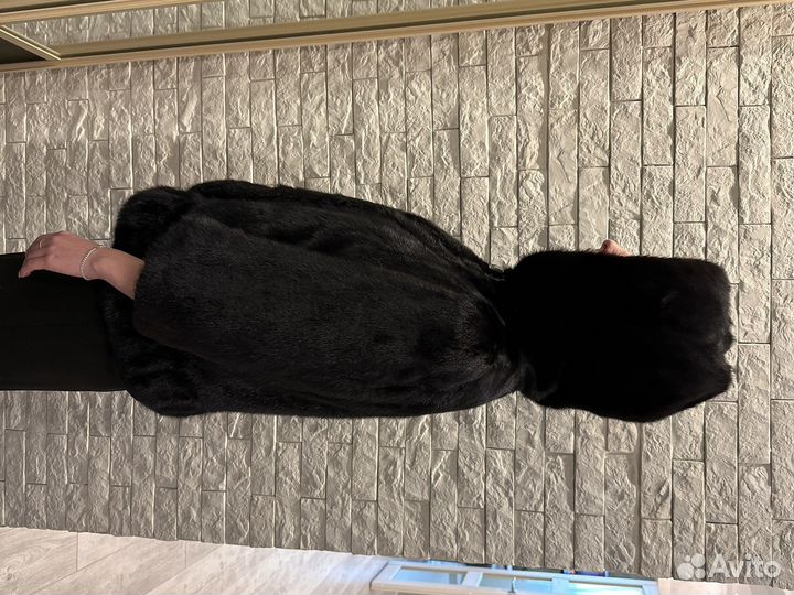 Шуба норковая с капюшоном