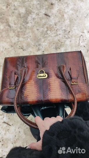 Сумка винтажная из кожи питона новая
