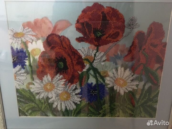 Вышивка бисером Маковое поле