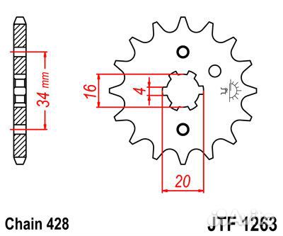 JTF1263.14 Звезда ведущая 14 зубов, аналог afam 21