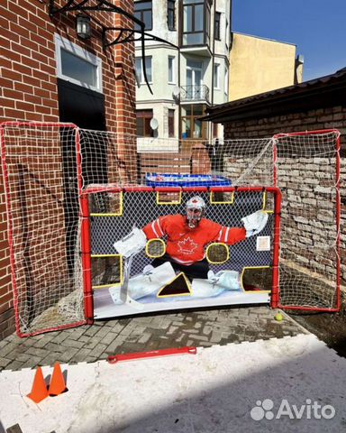 Имитатор вратаря+крепления ворота хоккей