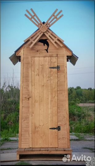Уличный туалет деревянный BLU784