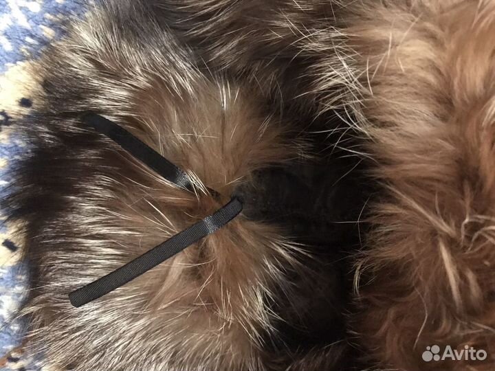 Новая шапка ушанка из меха чернобурой лисицы