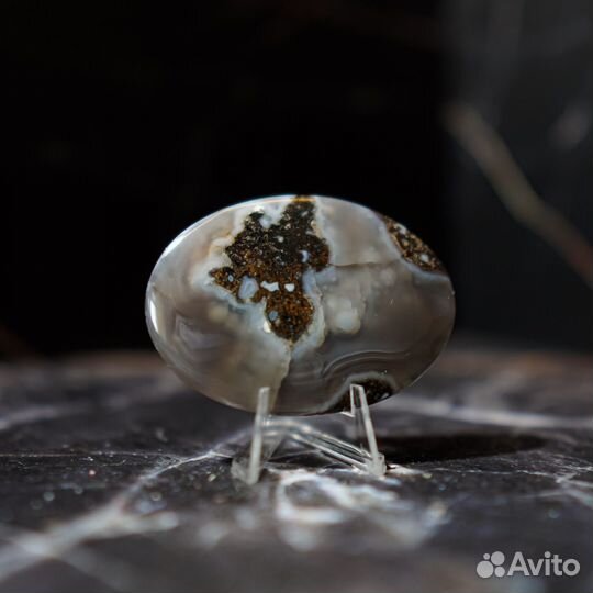 Кабошон моховой агат