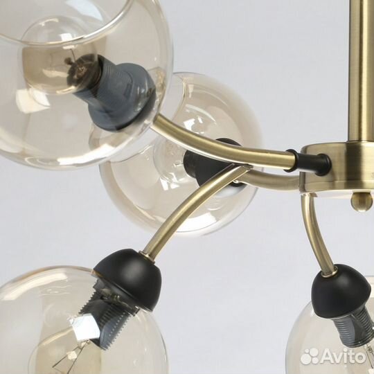 Люстра металл и стекло на кухню лофт