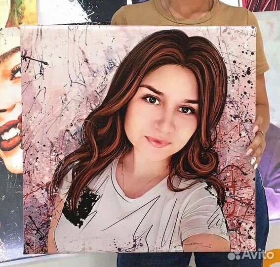 Портрет на холсте по фото (разные размеры)