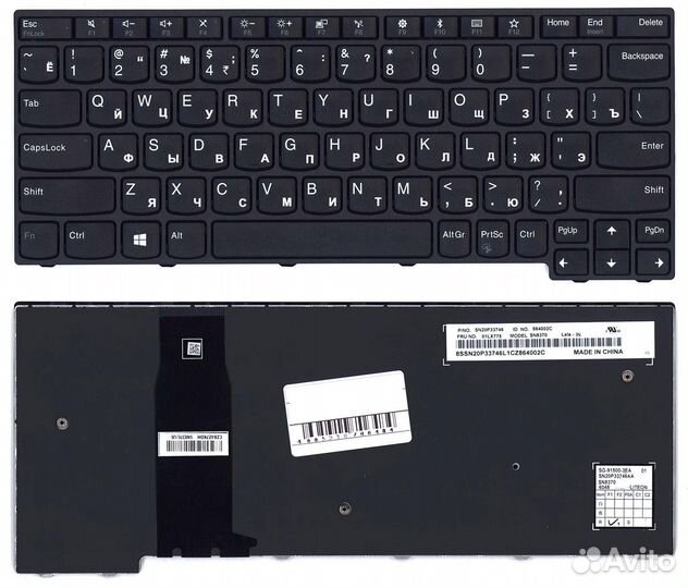 Клавиатура Lenovo ThinkPad Yoga 11e 5th Gen черная