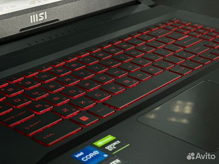 Игровой ноутбук msi i5-11400h gtx1650 озу8gb
