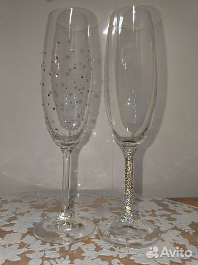 Свадебные бокалы с кристаллами Swarovski
