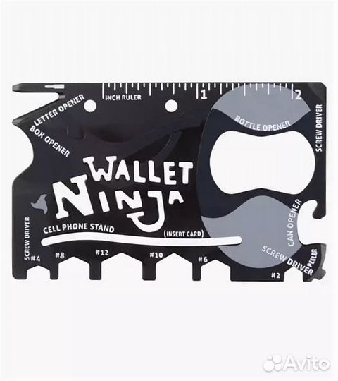 Мультитул кредитка wallet ninja 18 В 1