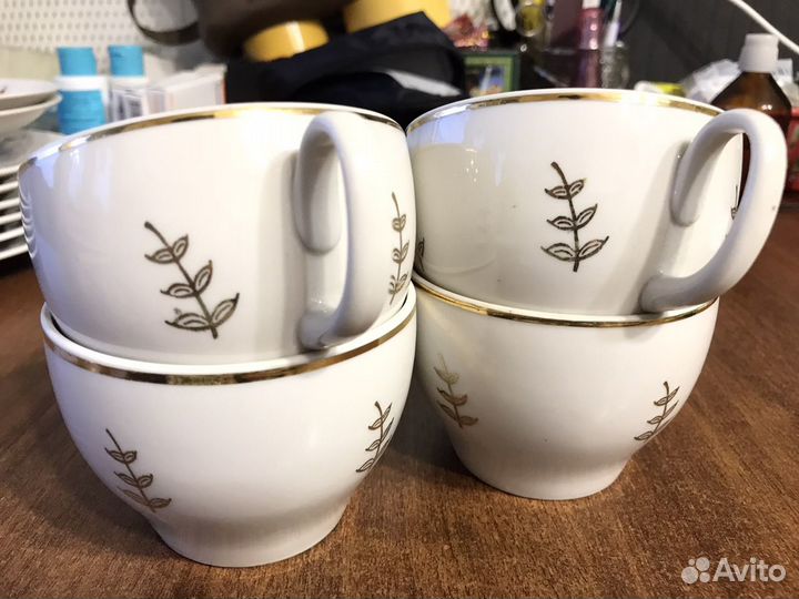 Чайные чашки СССР красный фарфорист