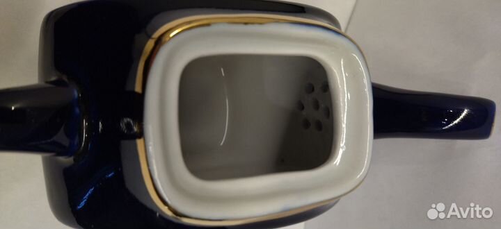 Чайник заварочный 600мл.кобальт, позолота гжель