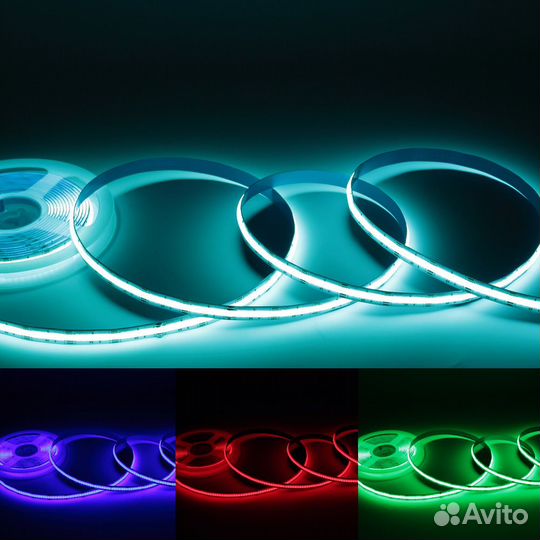 Светодиодная лента COB, 576 chip/m, RGB, 24V, IP2