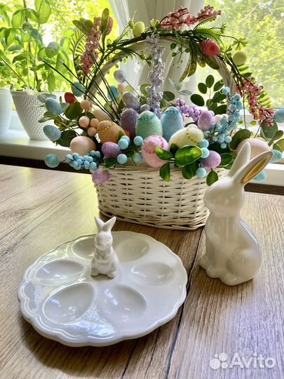 Тарелка пасхальная кролики
