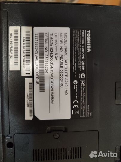 Toshiba satellite a210-1ao