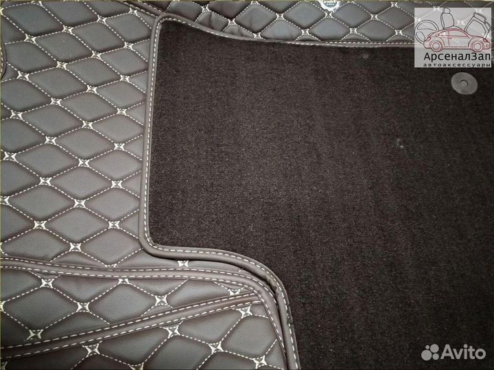 3d коврики из экокожи Lexus RX350 кофейного цвета