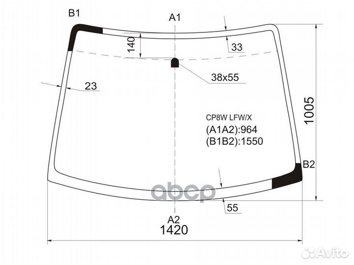 Стекло лобовое mazda premacy CP# 99-05 CP8W LFW