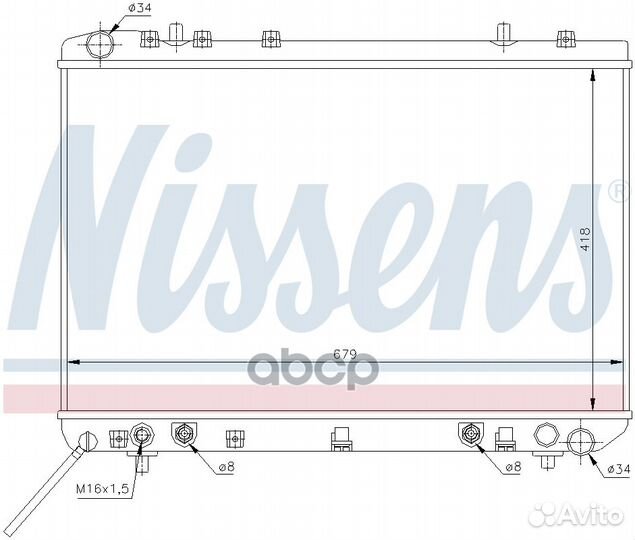 Радиатор двигателя daewoo musso 2 3-3 2 AUT. 95