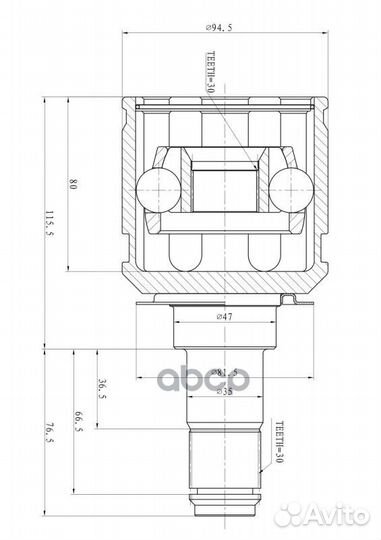 ШРУС внутренний LR GIK04015 toyota Land Cruise