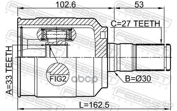 ШРУС внутренний 33X30X27 2211-D4224 Febest