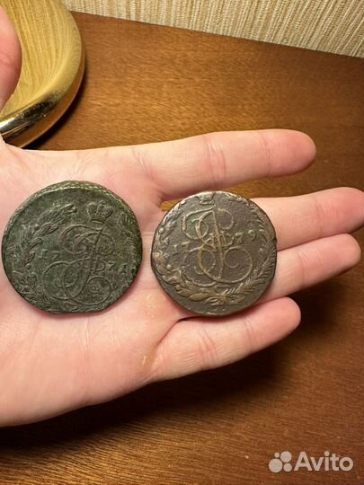 2 Монеты 5 копеек 1771 и 1779