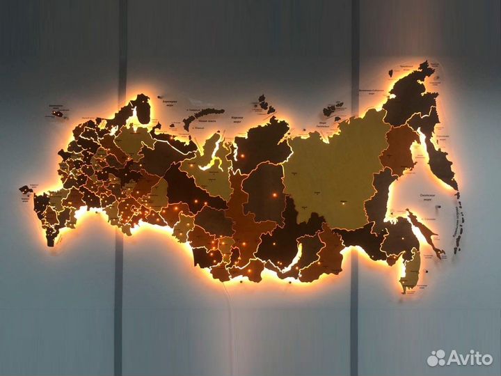 Карты России из дерева Хасавюрт