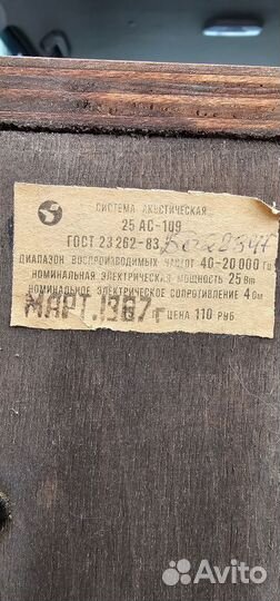 Акустические колонки 25ас-109