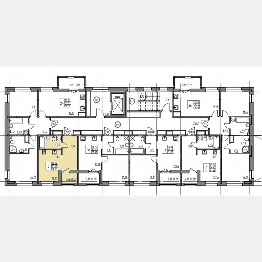 Квартира-студия, 30,1 м², 2/12 эт.