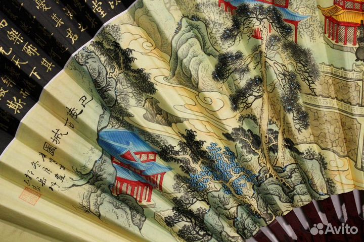 Пейзаж с Пагодами - Настенный Веер,0,65м., ru* 2-4