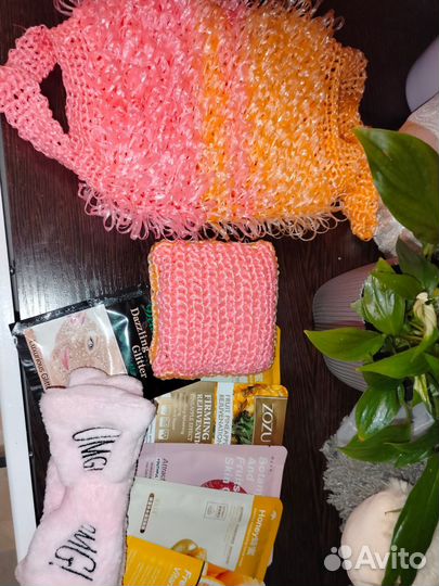 Мочалка, мочалка Губка, маски для лица и повязка