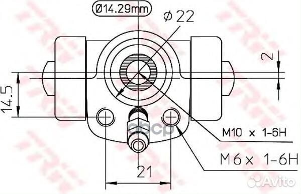 Рабочий тормозной цилиндр 14,29 mm. BWA108 TRW