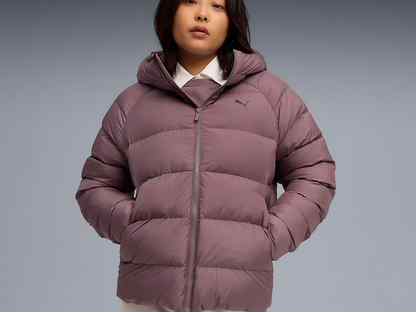 Puma Mono Hooded Jacket Пуховик женский, серый / розовый, Москва