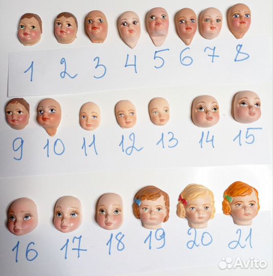 Личики для ватных игрушек