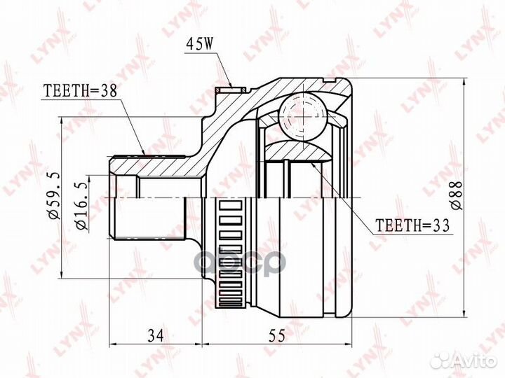 Шрус наружный CO1203A lynxauto