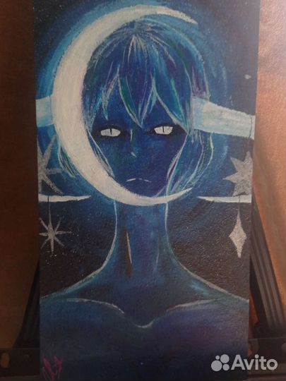 Картина акрилом moon