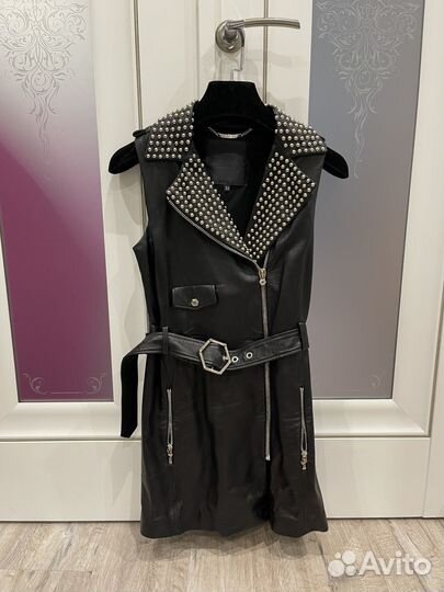 Кожаное платье philipp plein