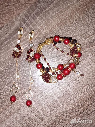 Набор серьги и браслет