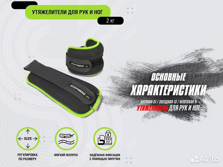 Пара утяжелителей на 2 кг Fit D2