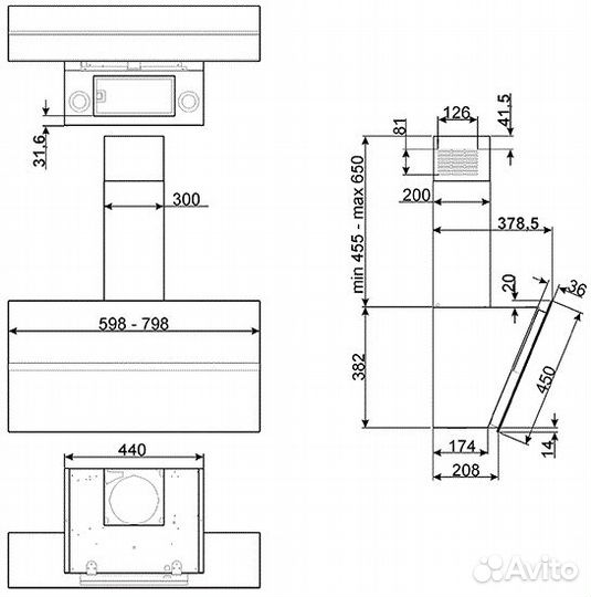 Вытяжка smeg KCV80BE2