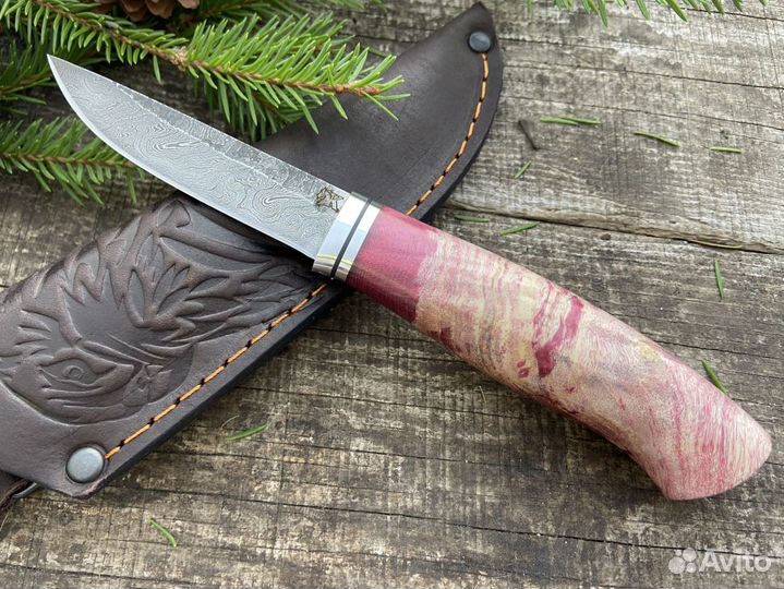 Финский нож дамасская сталь
