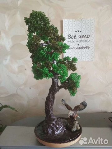 Цветы, деревья украшения из бисера