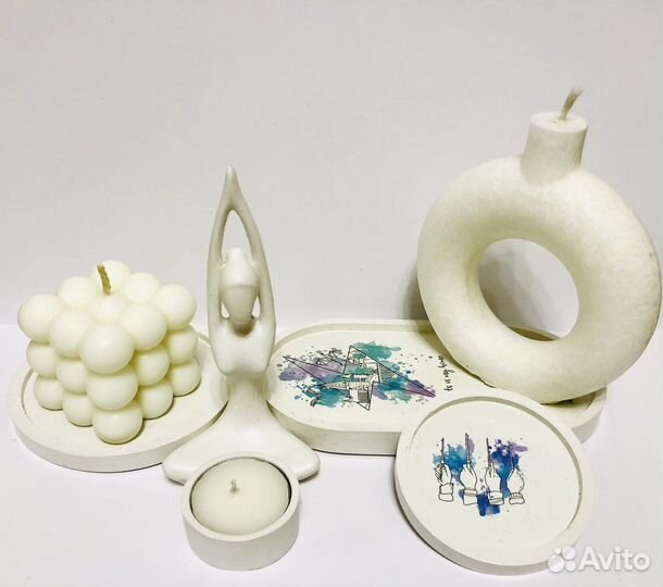 Подсвечники из гипса ручная работа